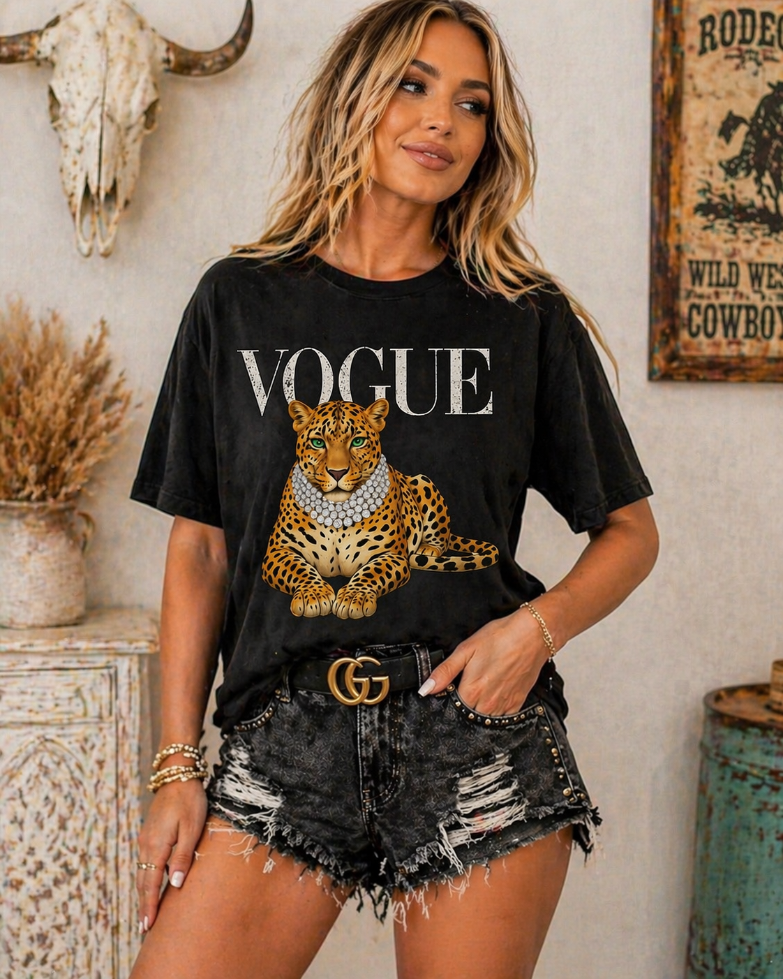 Comfort Colors Leopard Vogue Trendy Graphic Tee