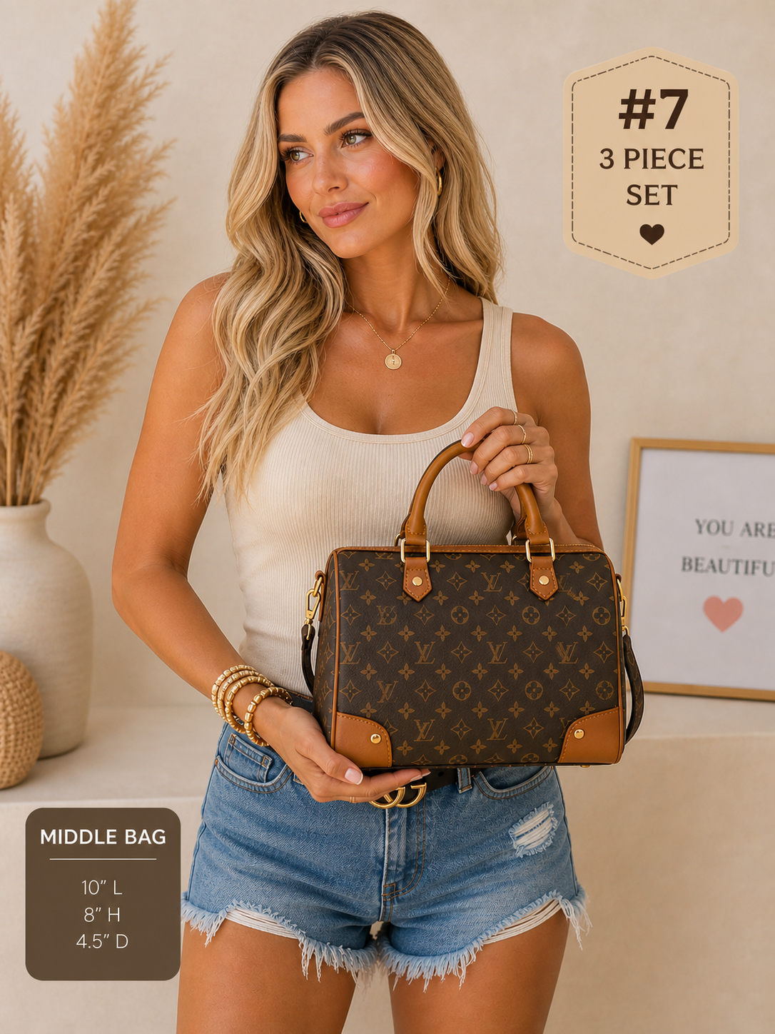 Upcycled Luxe Classic 3pc Bag Set 🤎✨