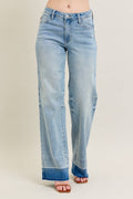 Light Wash Release Hem Wide Leg