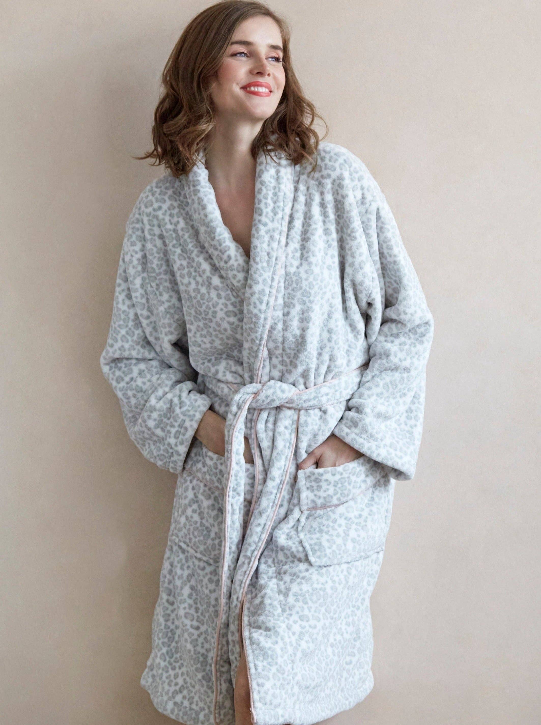 LELO LEOPARD PRINT ROBE, GREY