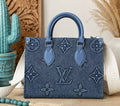 Upcycled Designer Denim Monogram Handbag