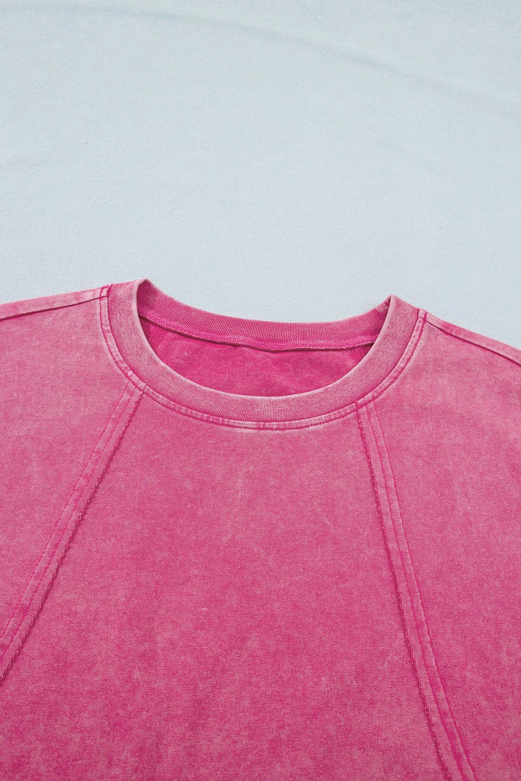 PRETTY BASH Mineral Wash Raw Seam Lace Cap Sleeve Top