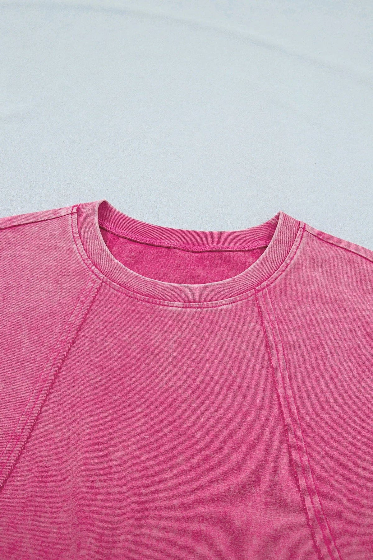 PRETTY BASH Mineral Wash Raw Seam Lace Cap Sleeve Top