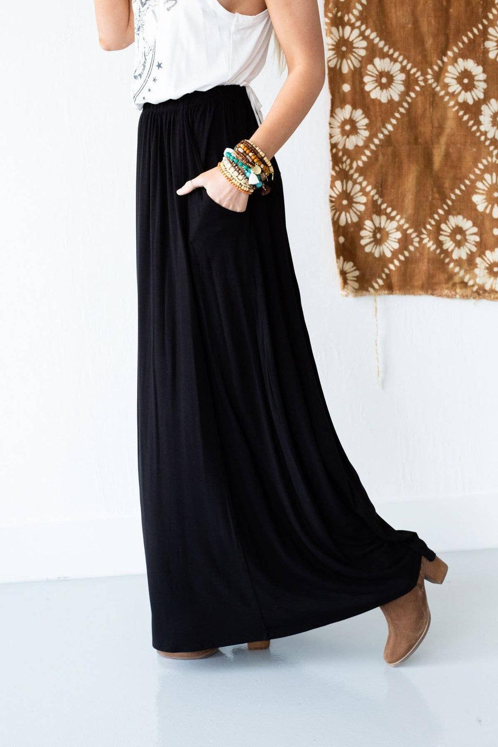 The Perfect Pocketed Maxi Skirt - Black