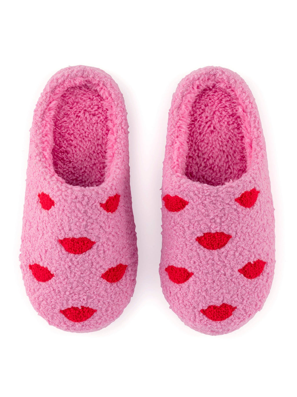 ASST/2 SIZES LIPS SLIPPERS, PINK