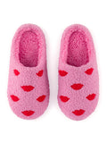 ASST/2 SIZES LIPS SLIPPERS, PINK