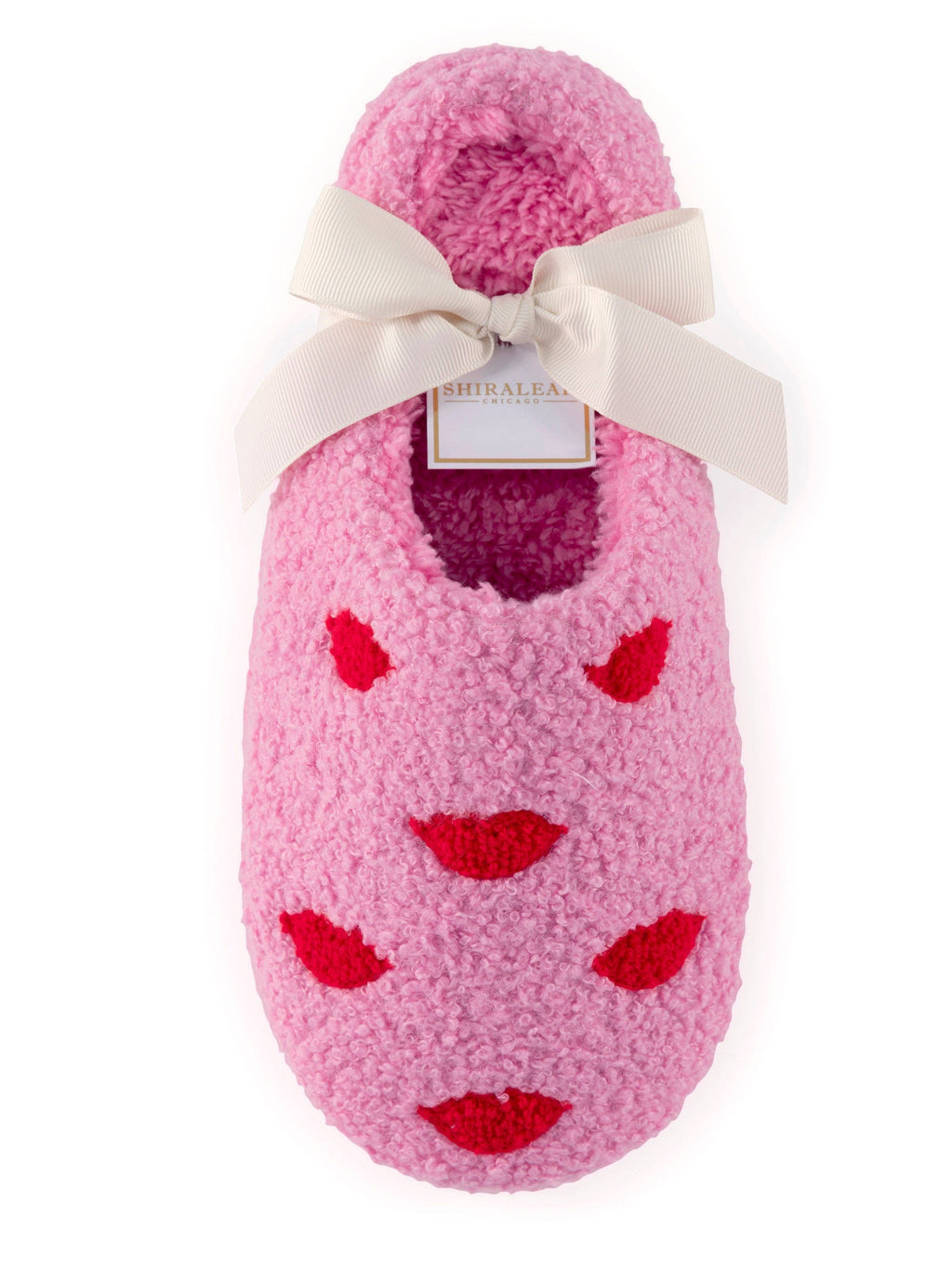 ASST/2 SIZES LIPS SLIPPERS, PINK