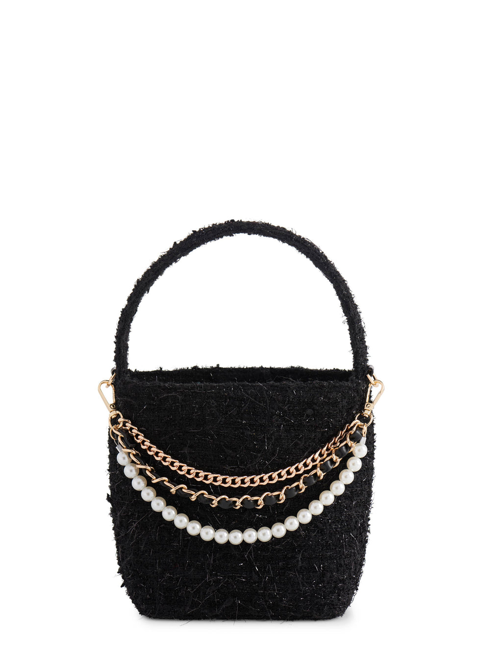 ANNIE TOP HANDLE BUCKET BAG,BLACK