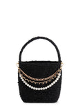 ANNIE TOP HANDLE BUCKET BAG,BLACK