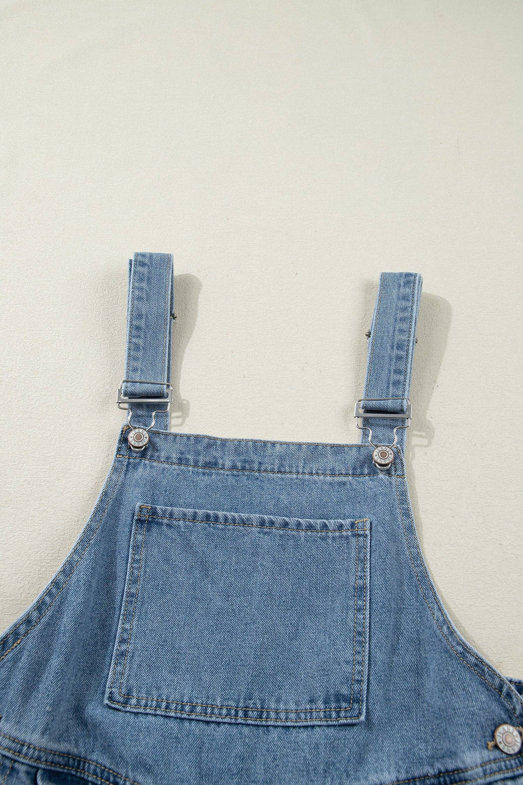PRETTY BASH Pleated Wide Leg Pocketed Denim Jumpsuit