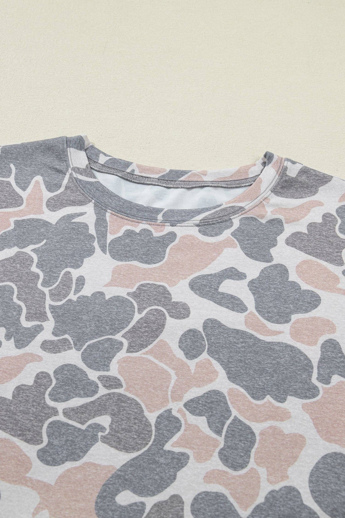 PRETTY BASH Camo Short Sleeve Top & Wide Leg Pants Set